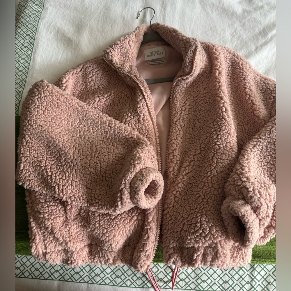 Urban Outfitters Fluffy Puffer Cropped Jacket